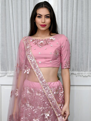 PINK SASSY LEHENGA CHOLI SET - Rajwada