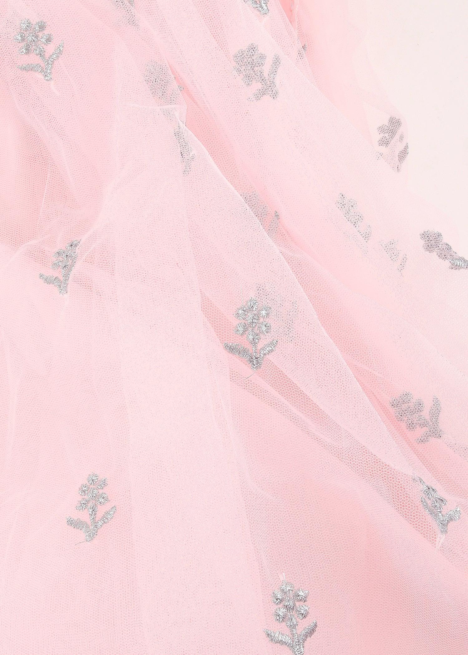 Pink Soft Net Lehenga - Rajwada