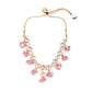 Pink studded stunning statement necklace set - Rajwada