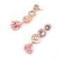 Pink studded stunning statement necklace set - Rajwada