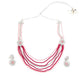 Pink&Red Multi-String Necklace Set - Rajwada