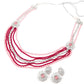 Pink&Red Multi-String Necklace Set - Rajwada