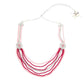 Pink&Red Multi-String Necklace Set - Rajwada