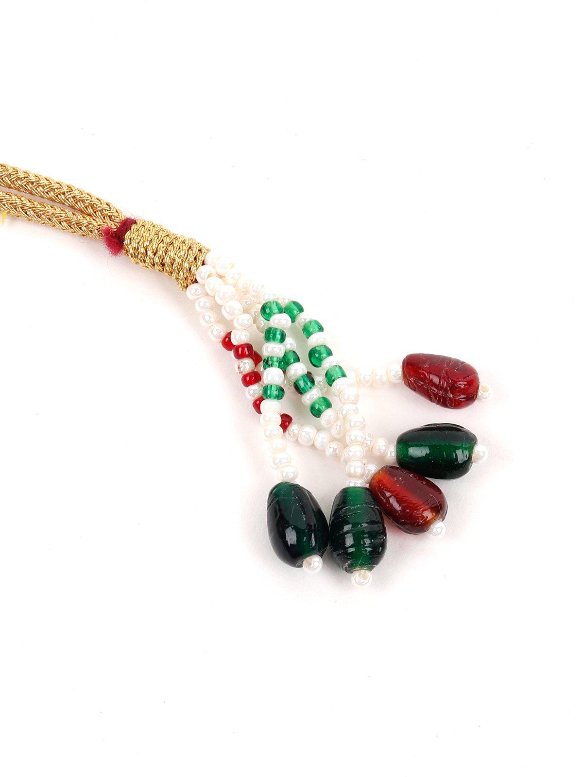 Pink&Red Multi-String Necklace Set - Rajwada