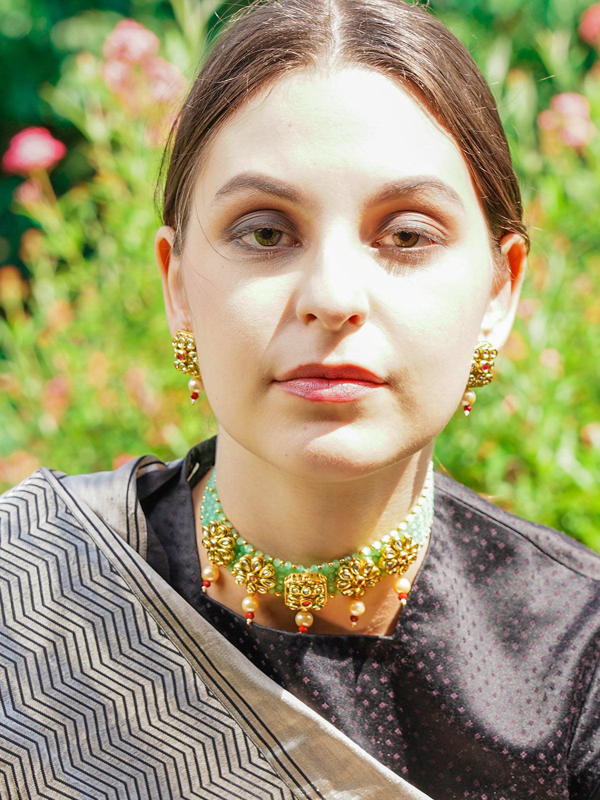 Pista Green Adorable Onyx Choker - Rajwada