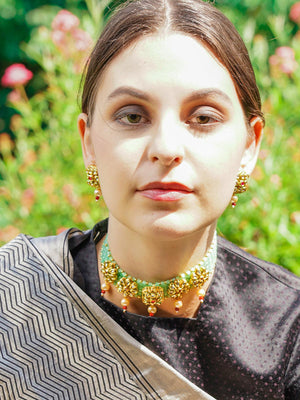 Pista Green Adorable Onyx Choker - Rajwada
