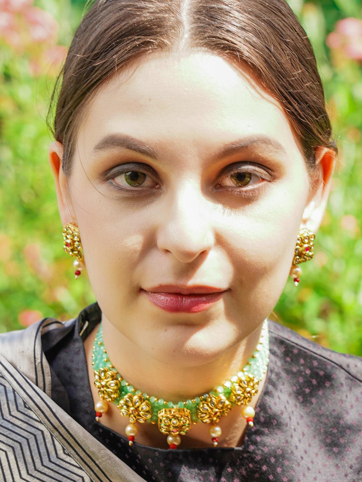 Pista Green Adorable Onyx Choker - Rajwada
