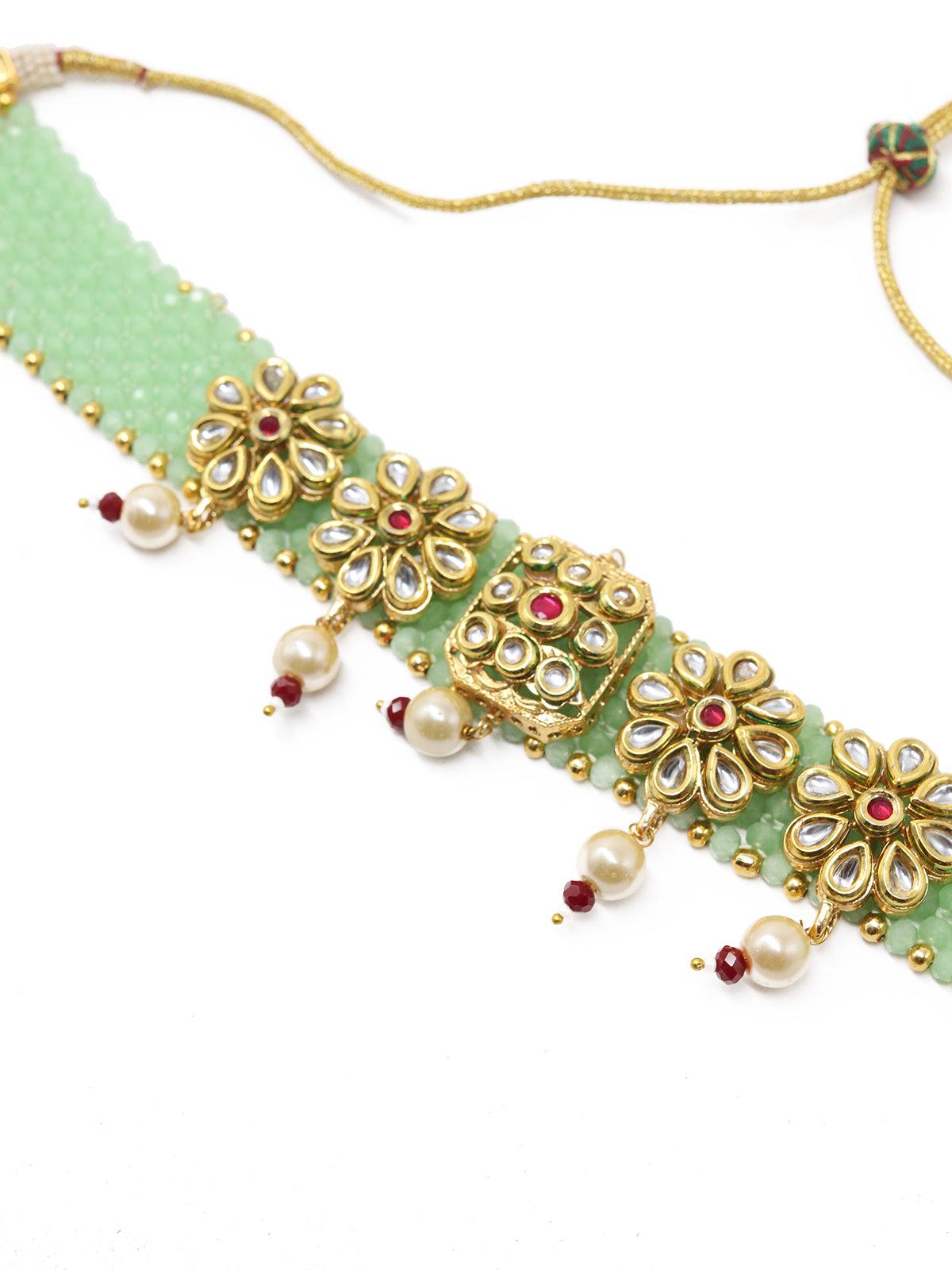 Pista Green Adorable Onyx Choker - Rajwada