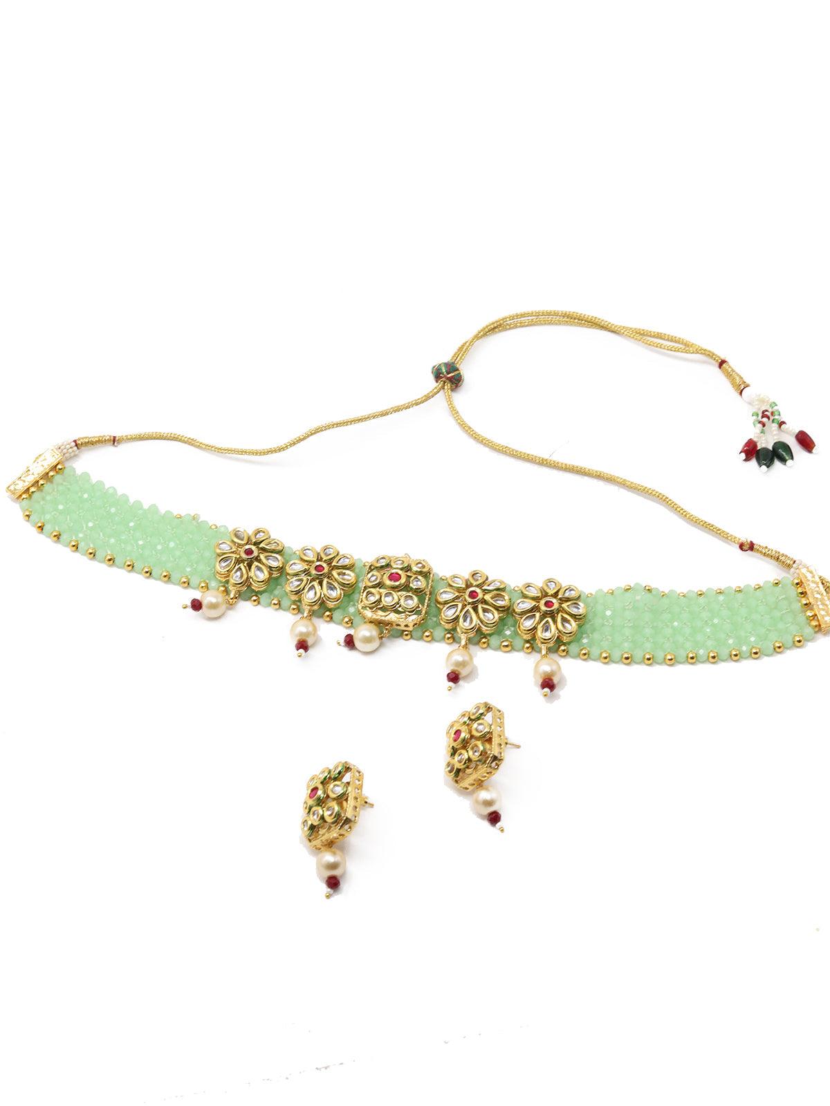 Pista Green Adorable Onyx Choker - Rajwada