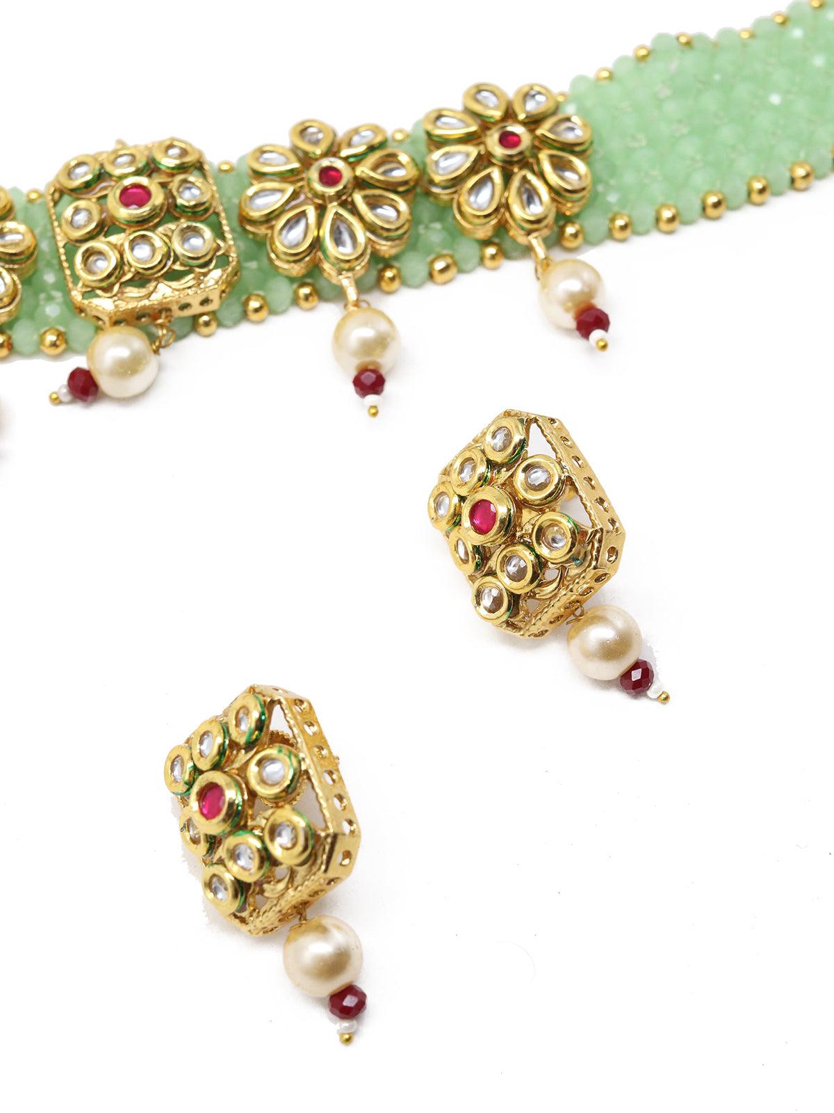 Pista Green Adorable Onyx Choker - Rajwada