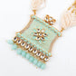 Pistachio Green Enamelled Long Multistring Onyx-Pearl Necklace Set - Rajwada