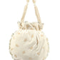 Rajwada Cream Velvet Embellished Potli For Women