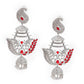 Rajwada Women Red And Silver Dangle Earrings