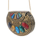 Rajwada Gold Metal Embellished Sling Bag For Women