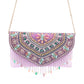 Rajwada Lavender Jute Embellished Sling Bag For Women