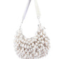 Rajwada White Suede Embellished Hand Bag For Women