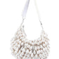 Rajwada White Suede Embellished Hand Bag For Women