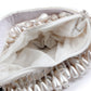 Rajwada White Suede Embellished Hand Bag For Women
