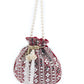 Rajwada Red Suede Embellished Potli For Women