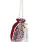 Rajwada Red Suede Embellished Potli For Women