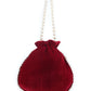 Rajwada Red Suede Embellished Potli For Women