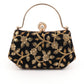 Rajwada Black Suede Embroidered Hand Bag For Women