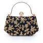 Rajwada Black Suede Embroidered Hand Bag For Women