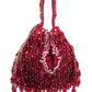 Rajwada Dark Pink Suede Embellished Potli For Women