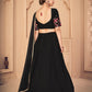 Pretty Black Georgette Lehenga Set - Rajwada