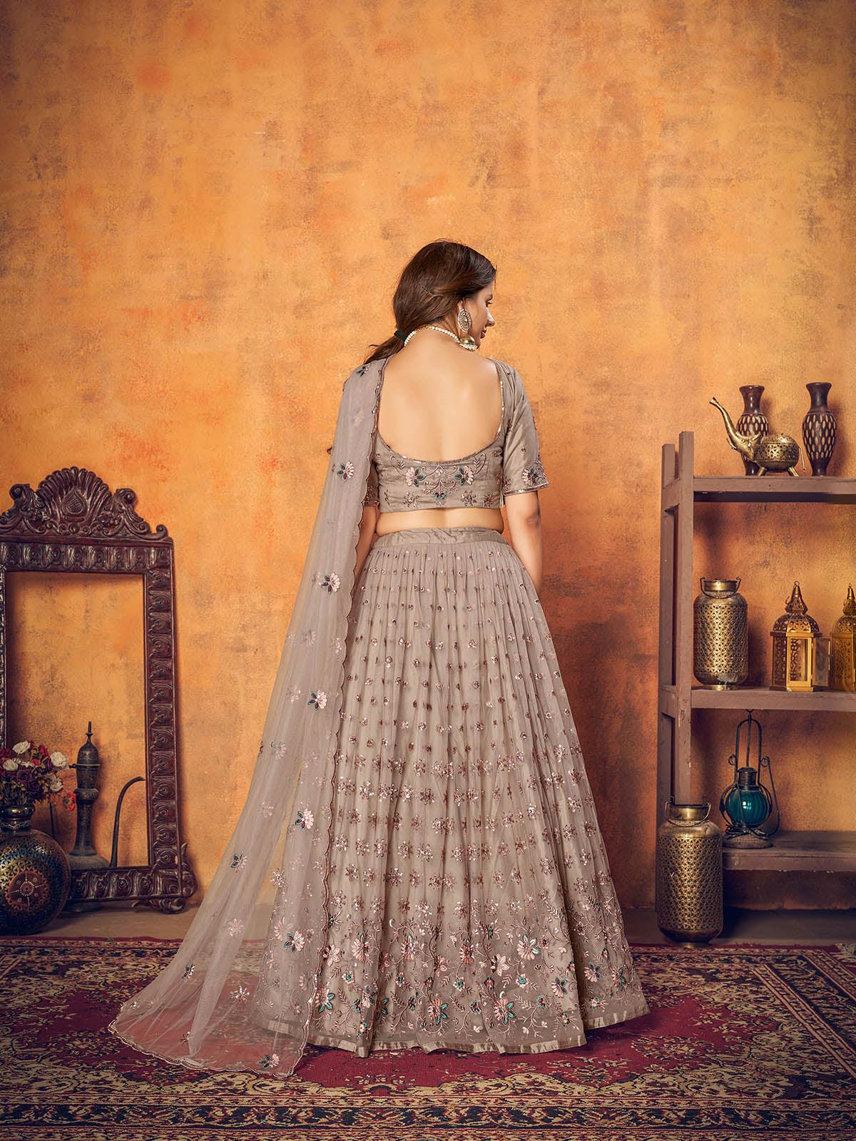 Pretty Dusty Net Lehenga Set - Rajwada