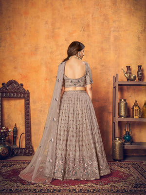 Pretty Dusty Net Lehenga Set - Rajwada