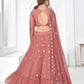 Pretty Dusty Pink Net Lehenga Set - Rajwada