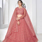 Pretty Dusty Pink Net Lehenga Set - Rajwada
