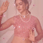 Pretty Dusty Pink Net Lehenga Set - Rajwada
