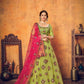 Pretty Florescent Green Net Lehenga Set - Rajwada