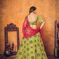 Pretty Florescent Green Net Lehenga Set - Rajwada
