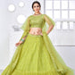 Pretty Fluorescent Green Net Lehenga Set - Rajwada