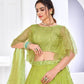 Pretty Fluorescent Green Net Lehenga Set - Rajwada