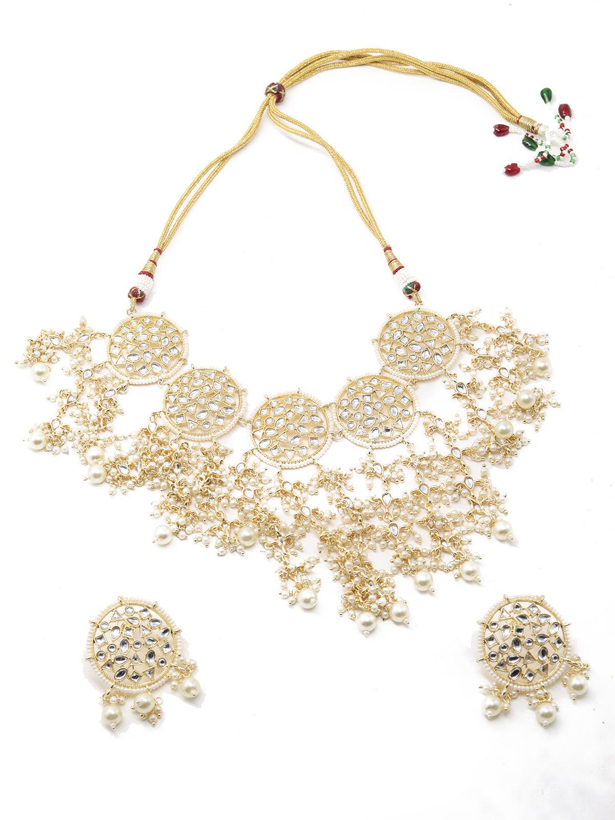 Pretty Gold Tone Choker Set! - Rajwada