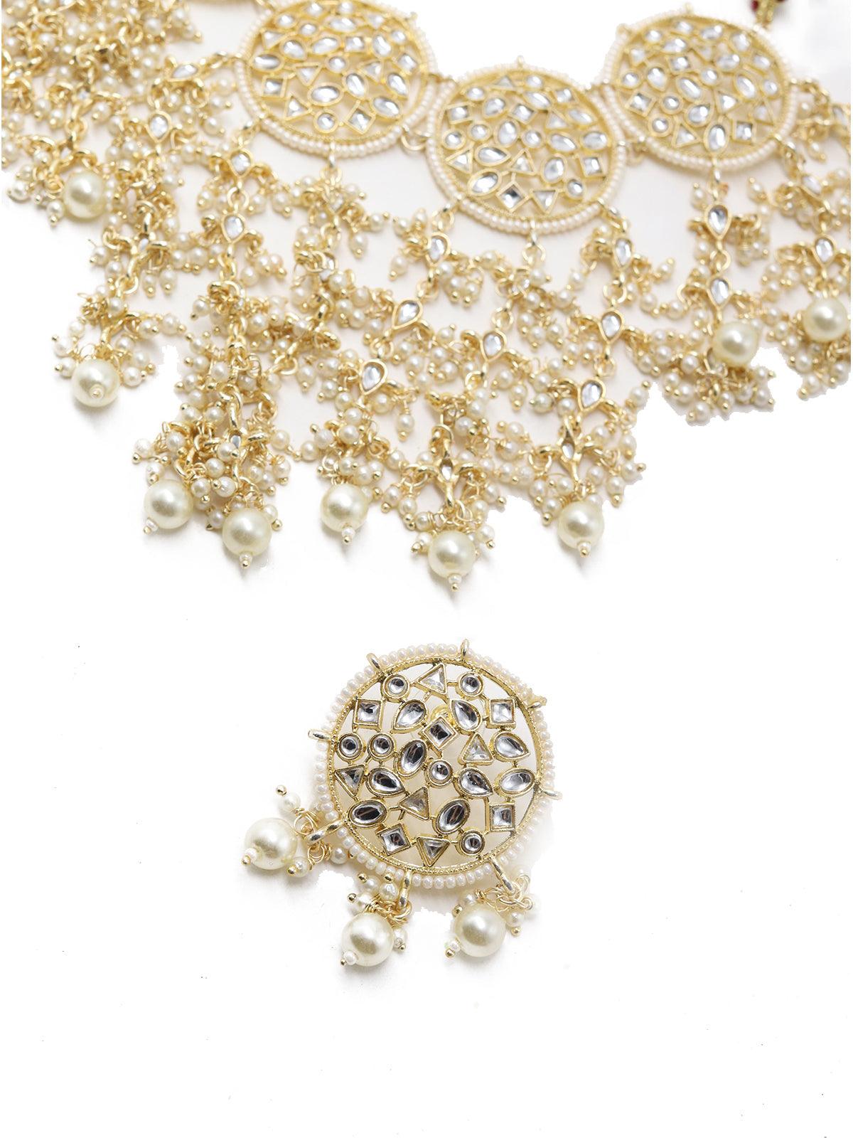 Pretty Gold Tone Choker Set! - Rajwada