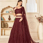 Pretty Maroon Georgette Lehenga Set - Rajwada