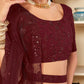 Pretty Maroon Georgette Lehenga Set - Rajwada