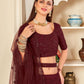 Pretty Maroon Georgette Lehenga Set - Rajwada