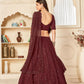 Pretty Maroon Georgette Lehenga Set - Rajwada