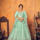 Pretty Mint Green Net Lehenga Set - Rajwada