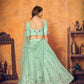 Pretty Mint Green Net Lehenga Set - Rajwada