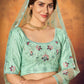 Pretty Mint Green Net Lehenga Set - Rajwada