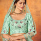 Pretty Mint Green Net Lehenga Set - Rajwada