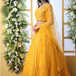 Pretty Mustard Yellow Net Lehenga Choli Set - Rajwada