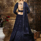 Pretty Navy Blue Georgette Lehenga Choli Set - Rajwada